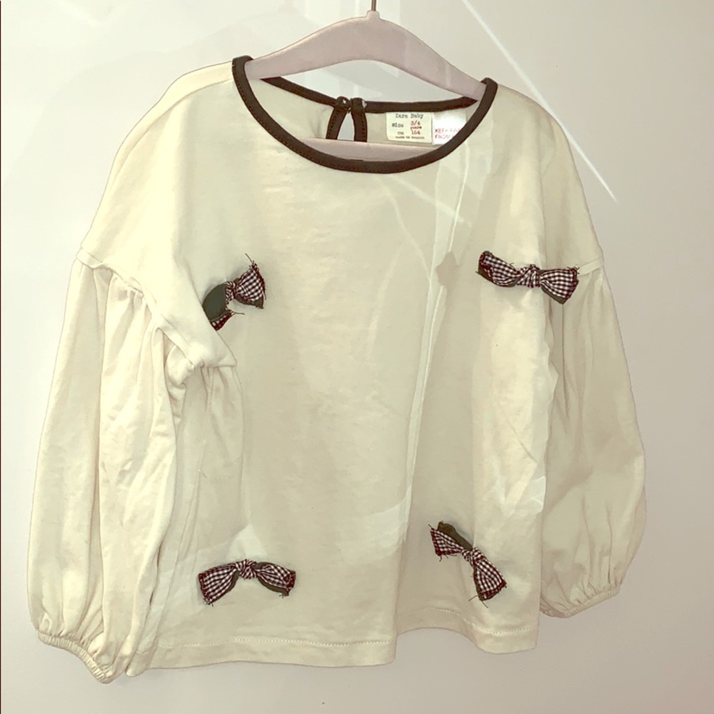 Zara girls puff sleeves top
